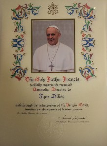 Апостольское благословение от Папы Франциска на паломничество в Сантьяго-де-Компостела