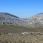 Mount Gerizim on the left and Mount Ebal on the right