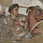 Alexander of Macedon. Fragment of Roman mosaics from Pompeii